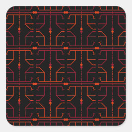 Quadrado Adesivo de Abstrato de Hieroglifo