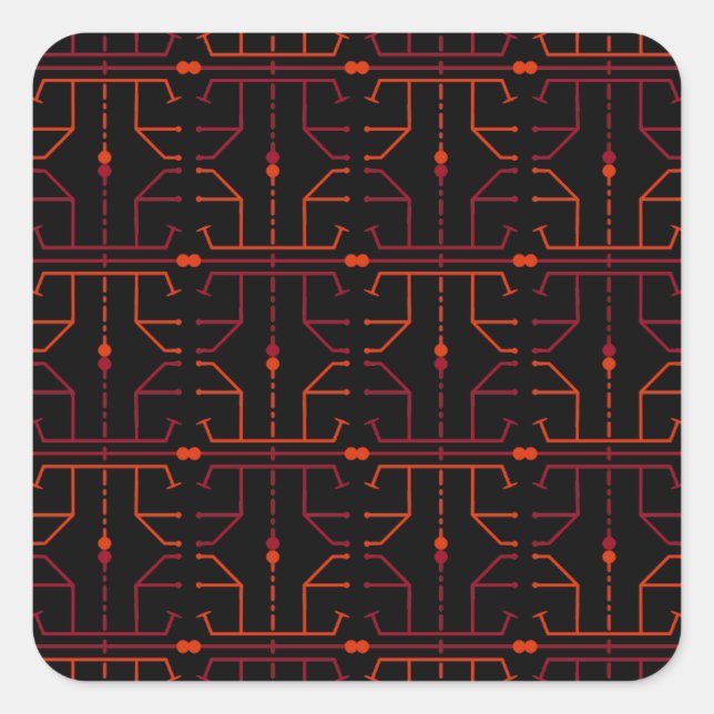 Quadrado Adesivo de Abstrato de Hieroglifo (Frente)