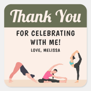 Quadrado Adesivo de agradecimento da Clean Yoga Studio