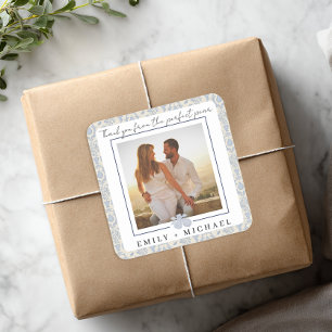 Quadrado Adesivo de Agradecimento de Foto Pérola Perfeita A