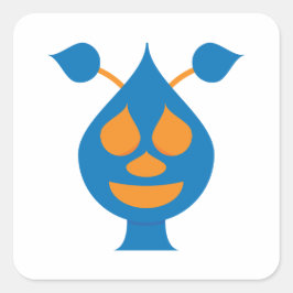 Quadrado Adesivo de Alien Feliz