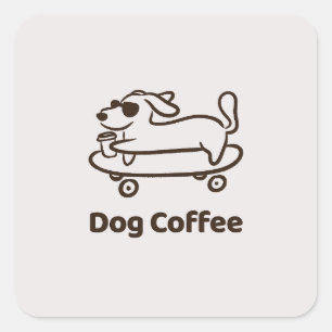 Quadrado Adesivo de Amante de Cachorro Moderno a vida é m