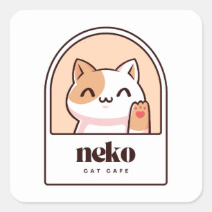 Quadrado Adesivo de Amante de Gato Fofo   mãe de gato