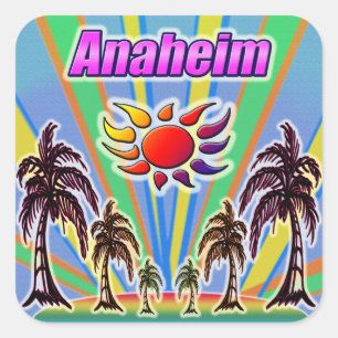 Quadrado Adesivo de amor de Anaheim Summer
