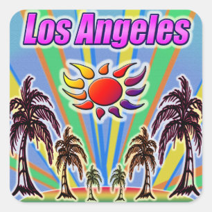 Quadrado Adesivo de Amor de Verão de Los Angeles