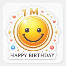 Adesivo de Aniversário de Milhão de Sorriso – Cole