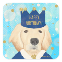 Adesivo de aniversário do Príncipe Retriever Doura