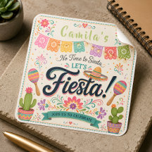 Adesivo de Aniversário Personalizado Fiesta para M
