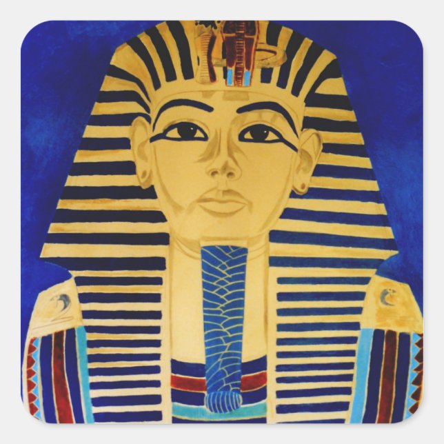 Quadrado adesivo de arte do Rei Tut Tutankhamun (Frente)