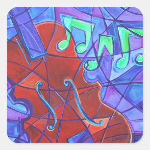 Quadrado Adesivo de Arte Mosaico de Música de Violino