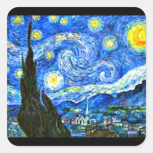 Quadrado Adesivo de arte, Van Gogh, Starry Night