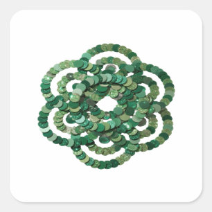 Quadrado Adesivo de artesanato de prata brilhante com lante