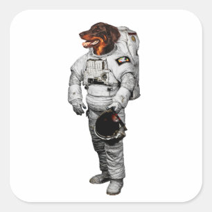 Quadrado Adesivo de Astronauta Beauceron