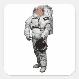 Quadrado Adesivo de Astronauta Bulldogge