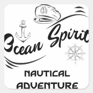 Quadrado Adesivo de Aventura Náutica da Espírito Oceânico