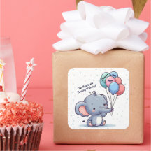 Adesivo de Balão de Elefante Bebê