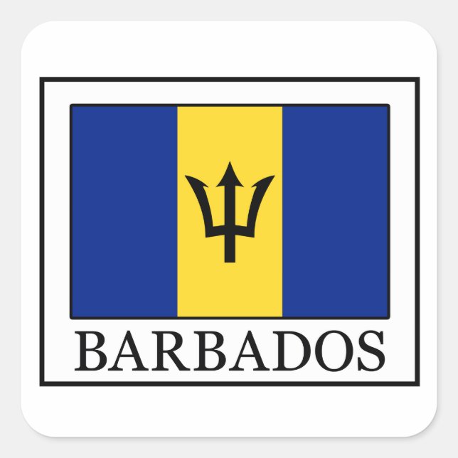 Quadrado adesivo de Barbados (Frente)