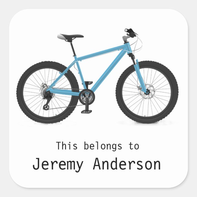 Quadrado Adesivo de bicicleta personalizado (Frente)