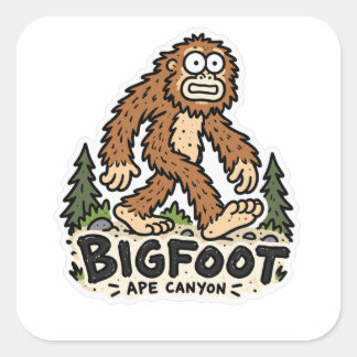 Quadrado Adesivo de Bigfoot Ape Canyon Washington Criptozoo