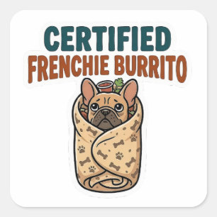 Quadrado Adesivo de Burrito Francês Certificado