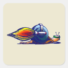 Quadrado Adesivo de Caracol Foguete