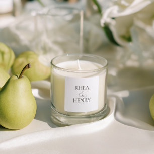Quadrado Adesivo de casamento com nomes personalizados clás