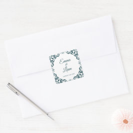 Quadrado Adesivo de Casamento de Argila Mexicana – Papel Pi