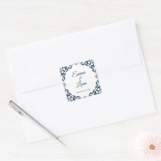 Quadrado Adesivo de Casamento de Argila Mexicana – Papel Pi