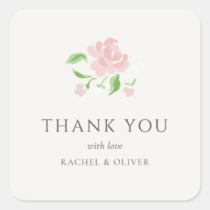 Quadrado Adesivo de casamento Petit Floral Ivory