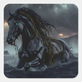 Quadrado Adesivo de Cavalo de Fantasia Sombria – Storm Stal