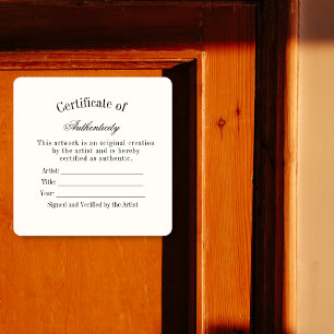 Quadrado Adesivo de Certificado de Autenticidade de Luxo