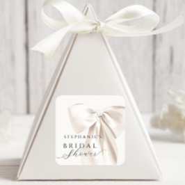 Quadrado Adesivo de Chuva de Noiva com Laço Branco