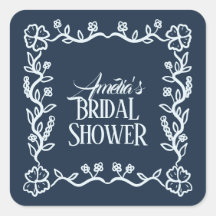 Adesivo de Chuveiro de Noiva com Moldura Floral On