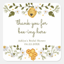 Adesivo de Chuveiro de Noiva com Tema de Abelha