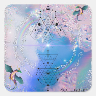 Quadrado Adesivo de código de luz do Dragão-Arco-Íris