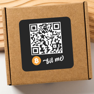 Quadrado Adesivo de Código QR da Carteira Bitcoin (BTC) - Q