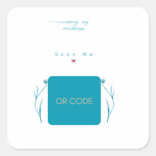 Quadrado Adesivo de Código QR 'Escaneie-me' Selo de Envelop