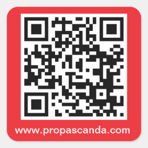 Quadrado Adesivo de código QR (fundo vermelho)