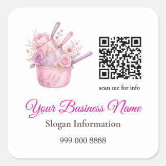 Quadrado Adesivo de Código QR para Negócios de Catering Pin