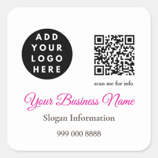 Quadrado Adesivo de Código QR para Negócios de Catering Pin