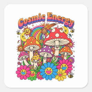 Quadrado Adesivo de COGUMELO DE ENERGIA CÓSMICA