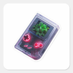 Quadrado Adesivo de Console de Jogos Retro Portátil