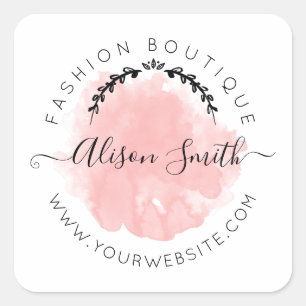 Quadrado Adesivo de cor aquosa rosa para a Loja Boutique