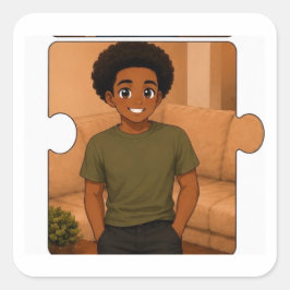 Quadrado Adesivo de Correspondência Familiar Personalizado
