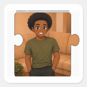 Quadrado Adesivo de Correspondência Familiar Personalizado 