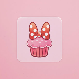 Quadrado Adesivo de Cupcake