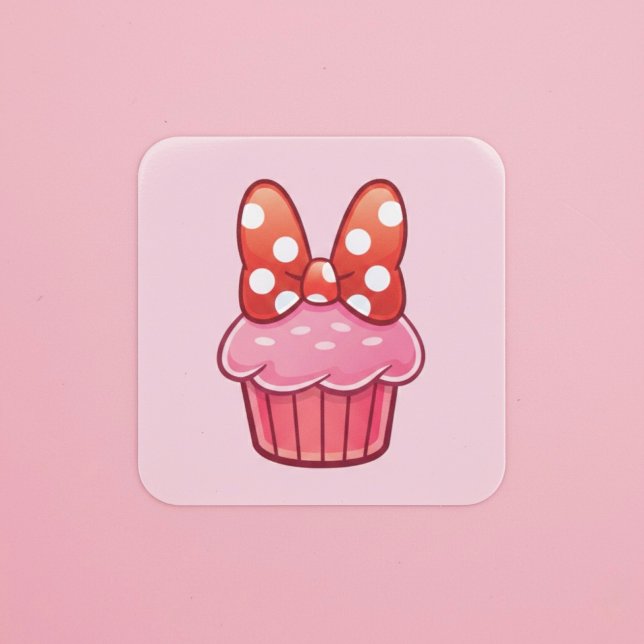 Quadrado Adesivo de Cupcake (Criador carregado)