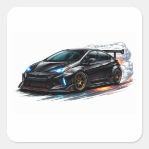 Quadrado Adesivo de decalque de carro preto elegante
