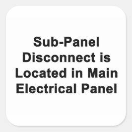 Quadrado adesivo de desconexão do subpainel localizado no p