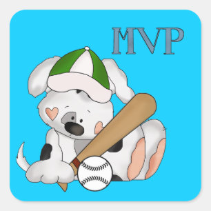 Quadrado Adesivo de desenho animado do MVP Baseball
